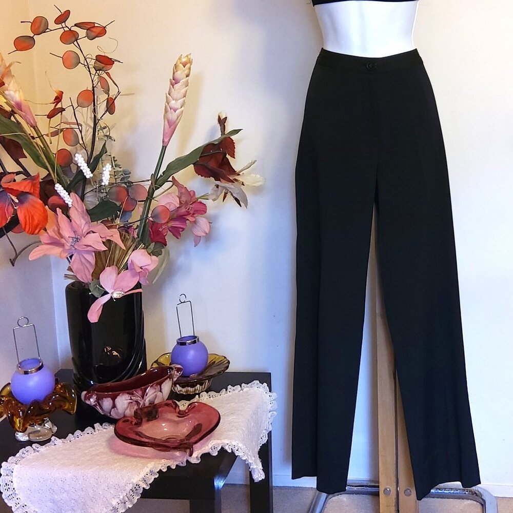 NWOT WICKED Women's Black High Waisted Lined Pants Straight Leg Trousers 12